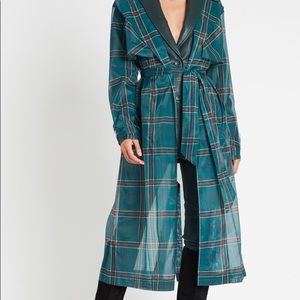 NWT Sass & Bide Chrysalis Organza Plaid Trench